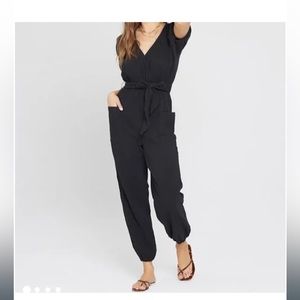 L Space Shore Thing Cotton Jumpsuit Jumper Black Size large boho chic